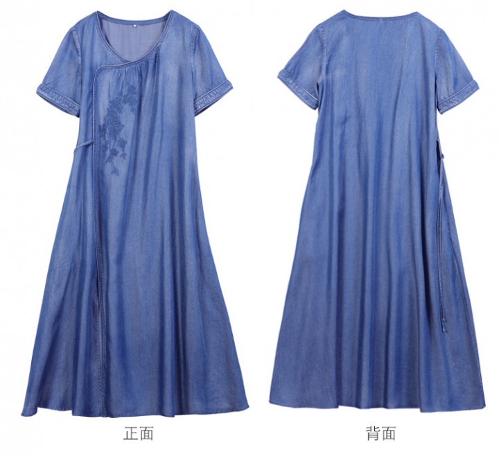 Embroidery summer denim skirt frenum dress for women
