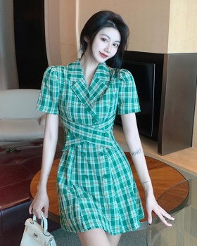 Summer double-breasted dress retro business suit