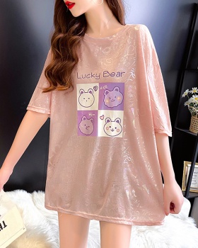 Korean style fat summer letters loose T-shirt