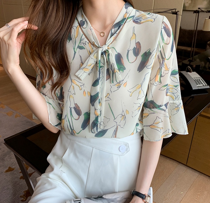 Large yard floral small shirt sweet summer tops for women