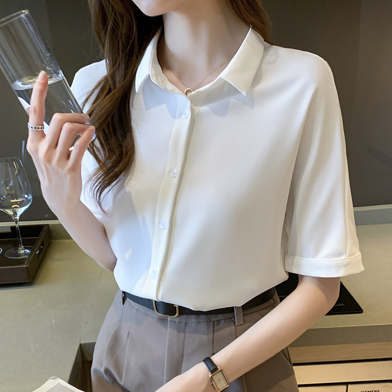 White chiffon shirt profession summer tops