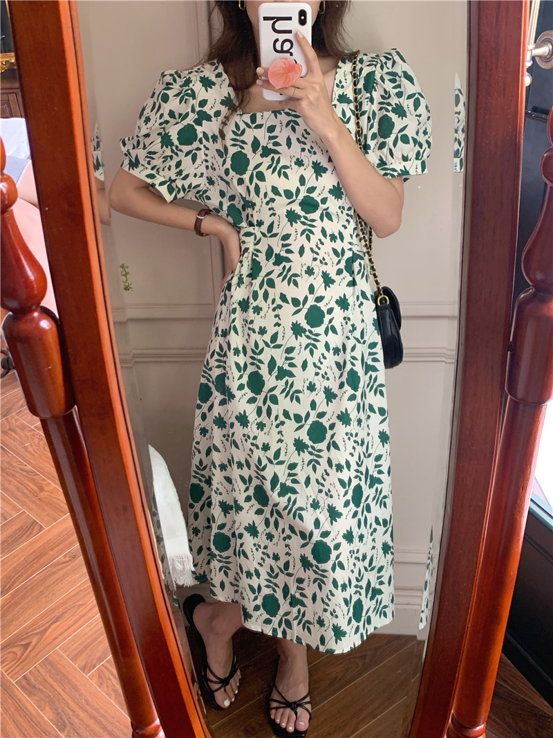 France style vacation long floral Korean style dress