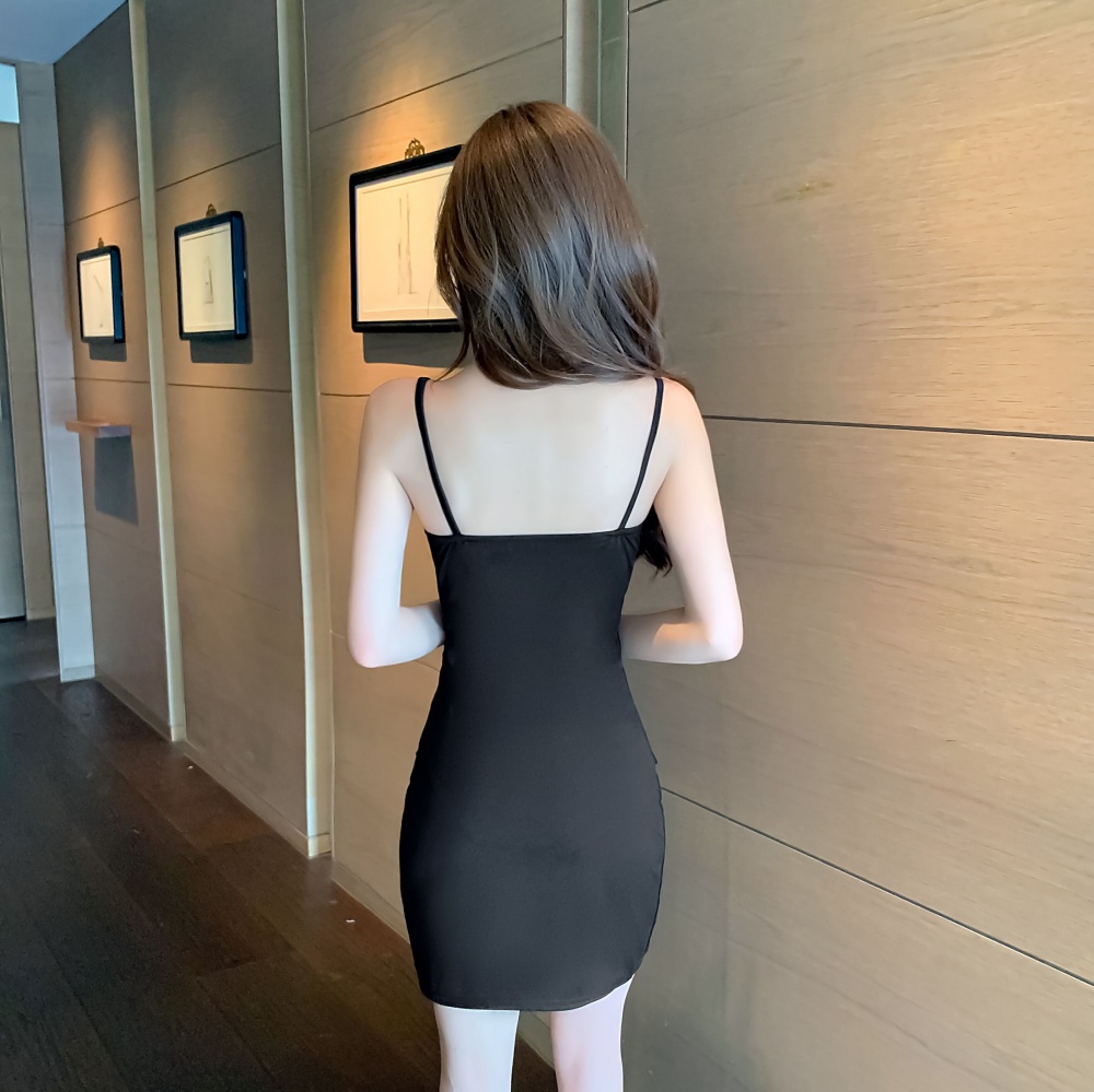 Halter summer pure pullover sexy high waist sling dress