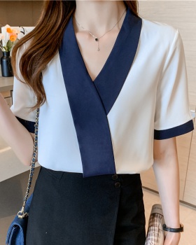 Minority Korean style shirt V-neck chiffon shirt for women