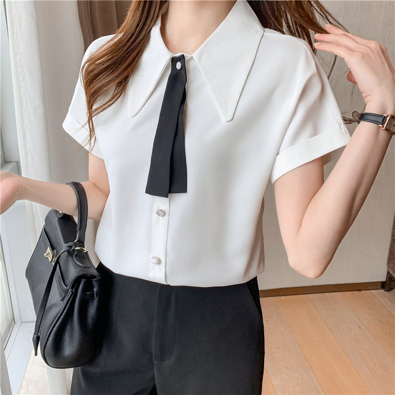 Chiffon minority business suit all-match shirt for women