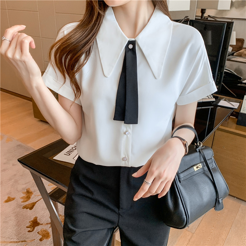 Chiffon minority business suit all-match shirt for women