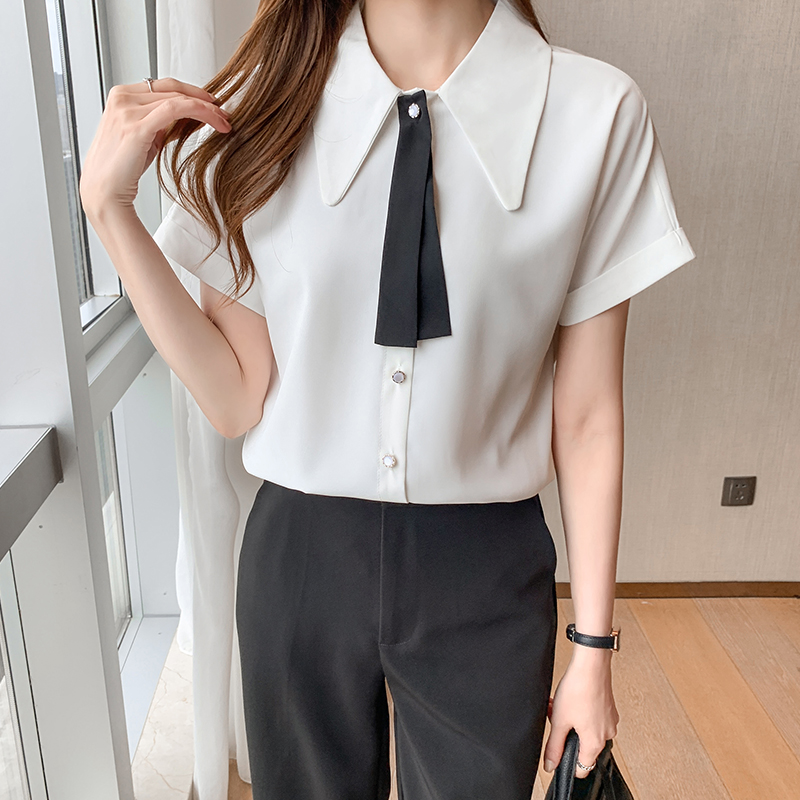 Chiffon minority business suit all-match shirt for women