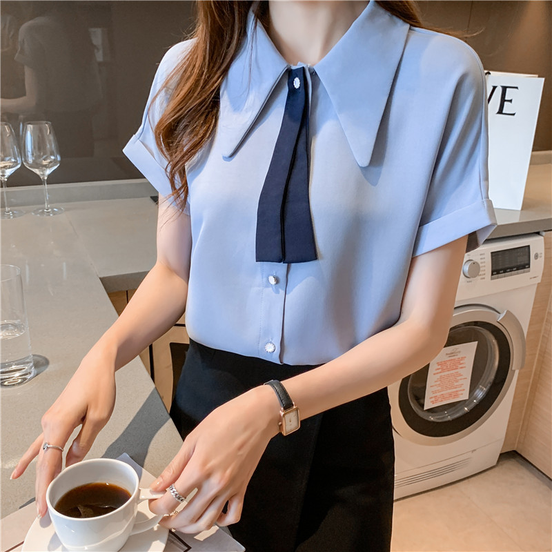 Chiffon minority business suit all-match shirt for women