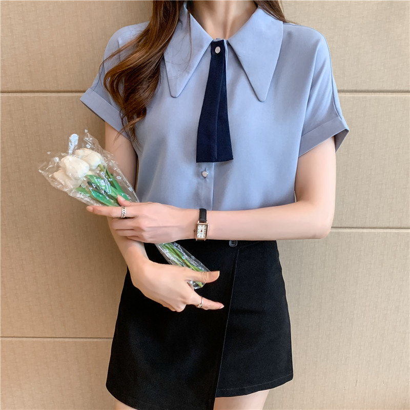 Chiffon minority business suit all-match shirt for women