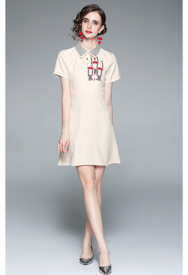 Show high cstand collar France style dress for women