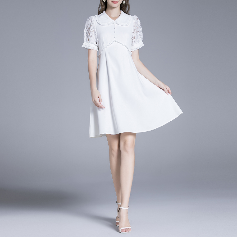 Wood ear lady temperament simple embroidered dress for women