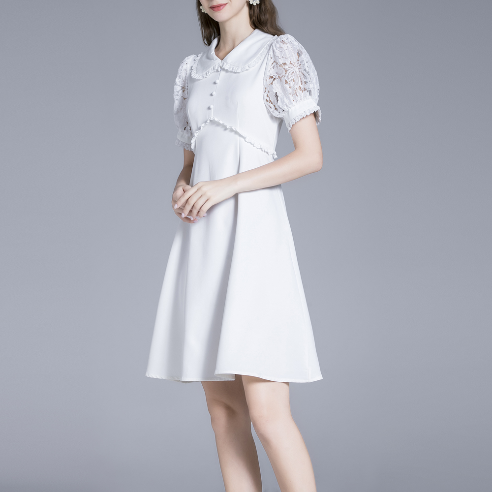 Wood ear lady temperament simple embroidered dress for women