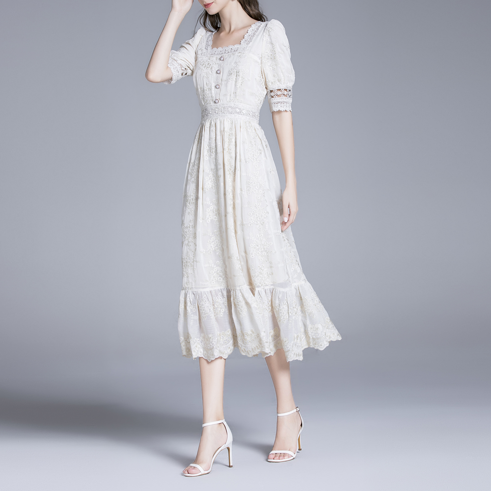 Lace France style dress gauze summer long dress