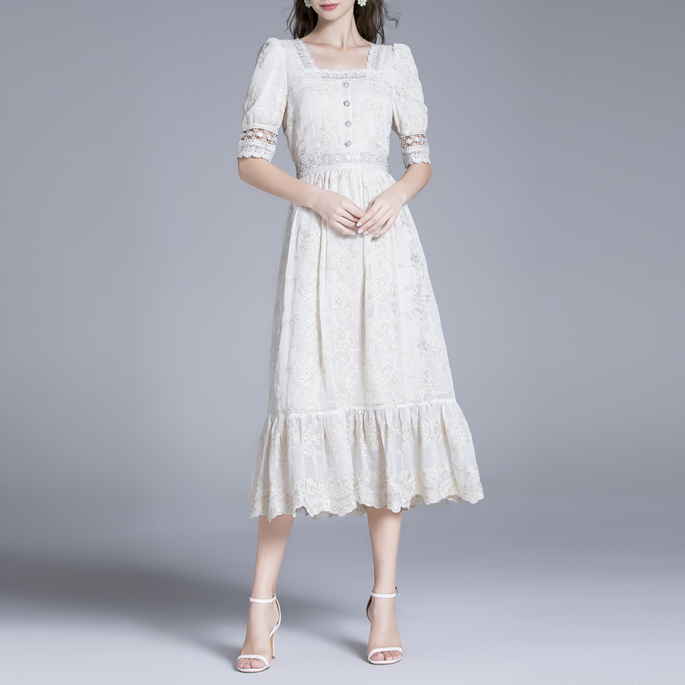 Lace France style dress gauze summer long dress