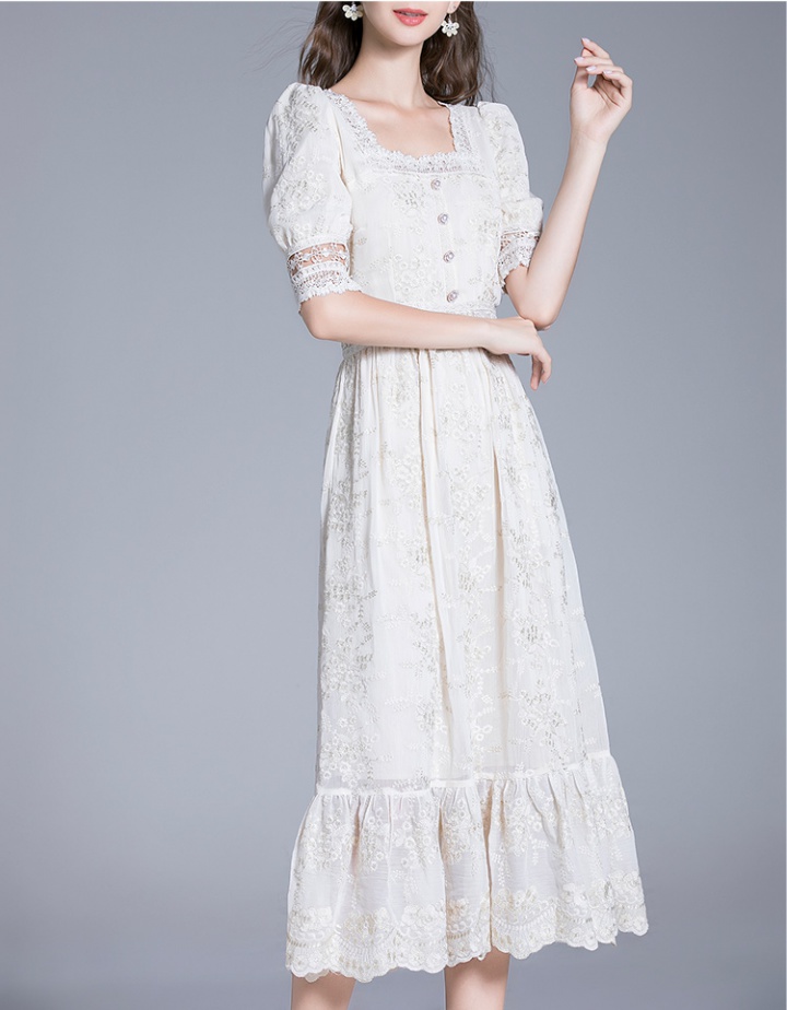 Lace France style dress gauze summer long dress