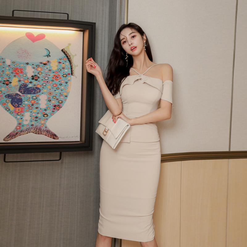 Light summer Korean style slim strapless temperament dress