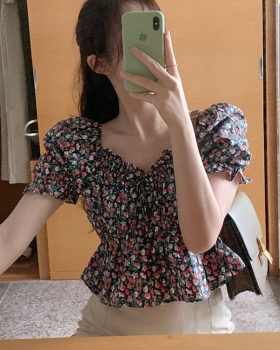 Short short sleeve shirt Korean style floral tops