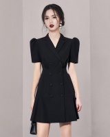 Double-breasted summer business suit slim dress for women
