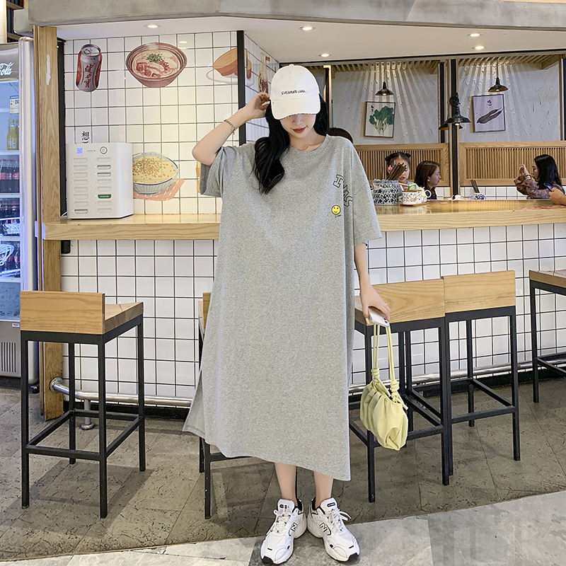 Large yard printing T-shirt Korean style Casual dress for women