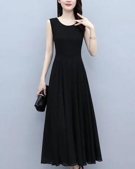 Chiffon black long summer Cover belly dress