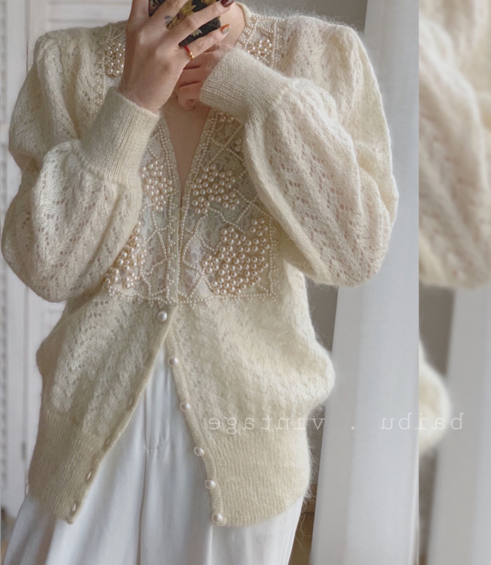 Mosaic autumn and winter lazy sweater loose hollow mohair tops