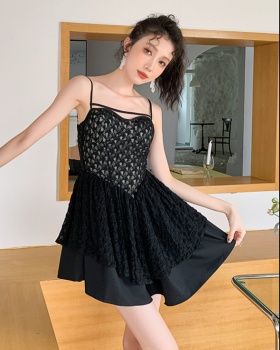 Black sexy dress slim lace strap dress