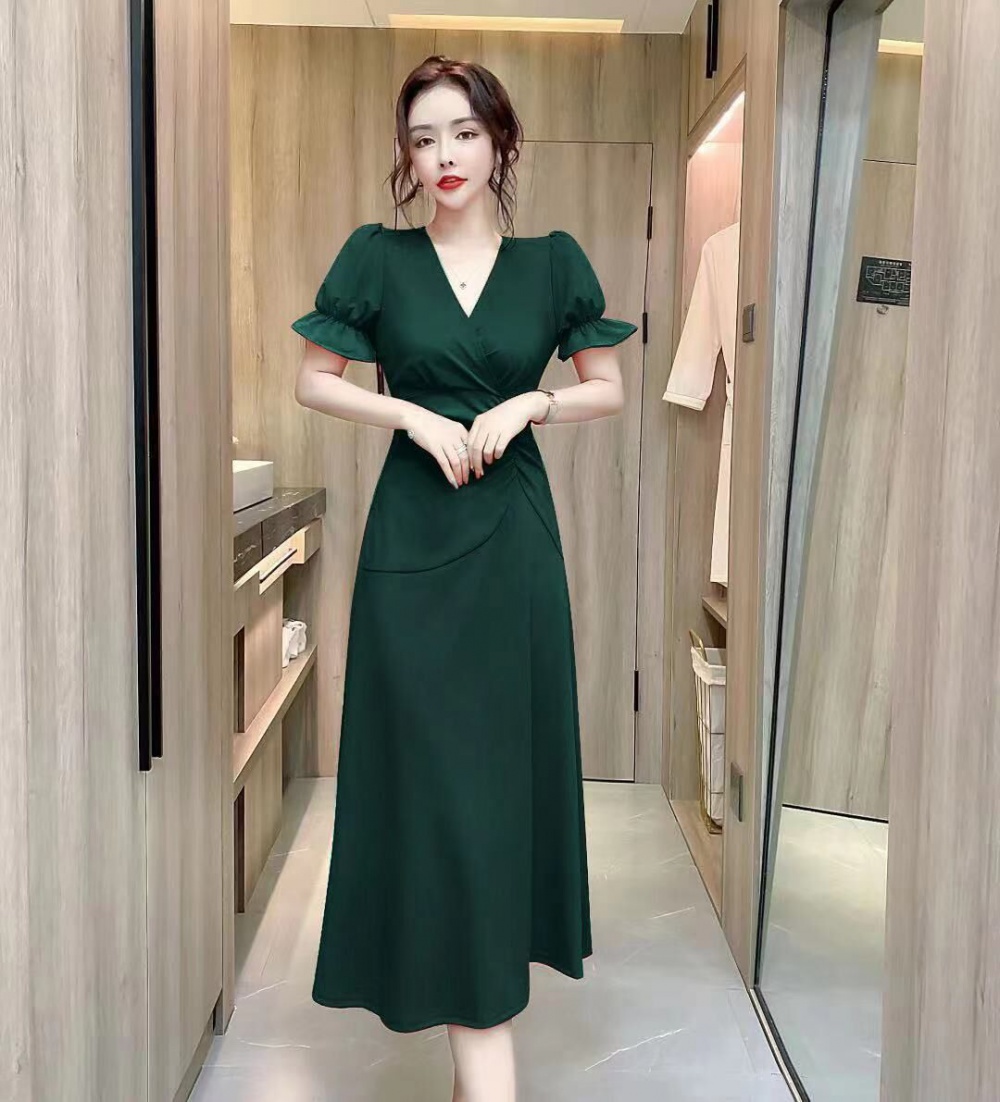 Sling dress pinched waist evening dress for women