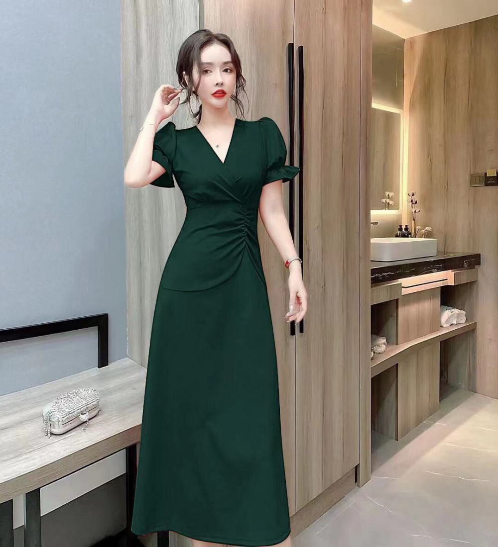 Sling dress pinched waist evening dress for women