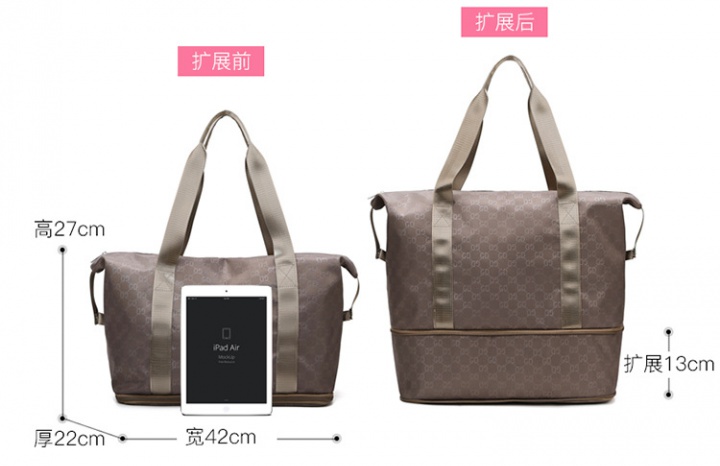 Shoulder portable high capacity simple travel bag for women