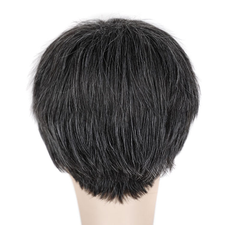 Perform white headgear colors middle-aged wig for men
