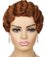 Retro pattern headgear European style curly hair for women