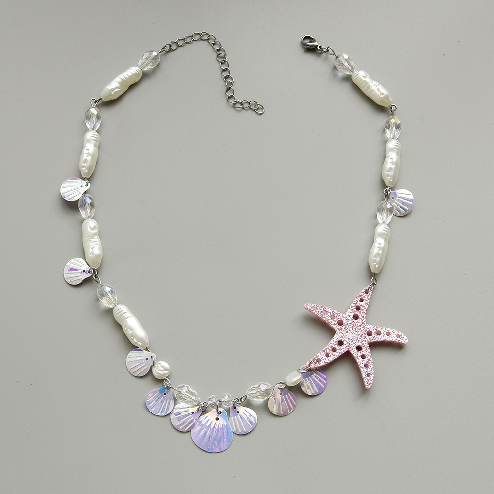 Mermaid shell pearl European style necklace