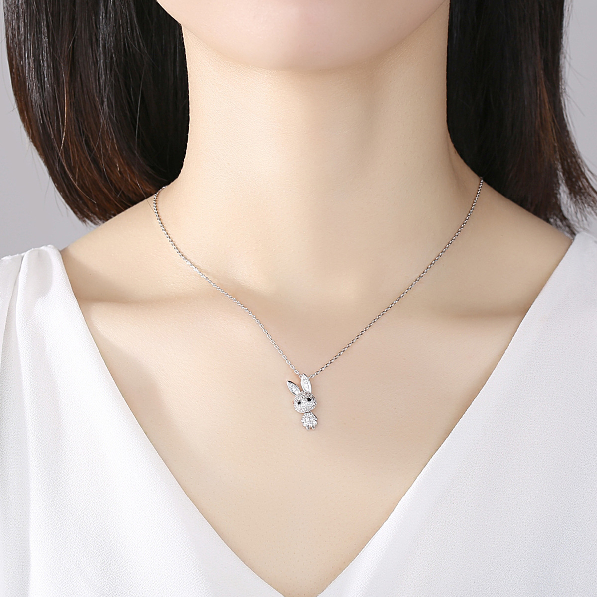 Rabbit pendant chain accessories Korean style short clavicle