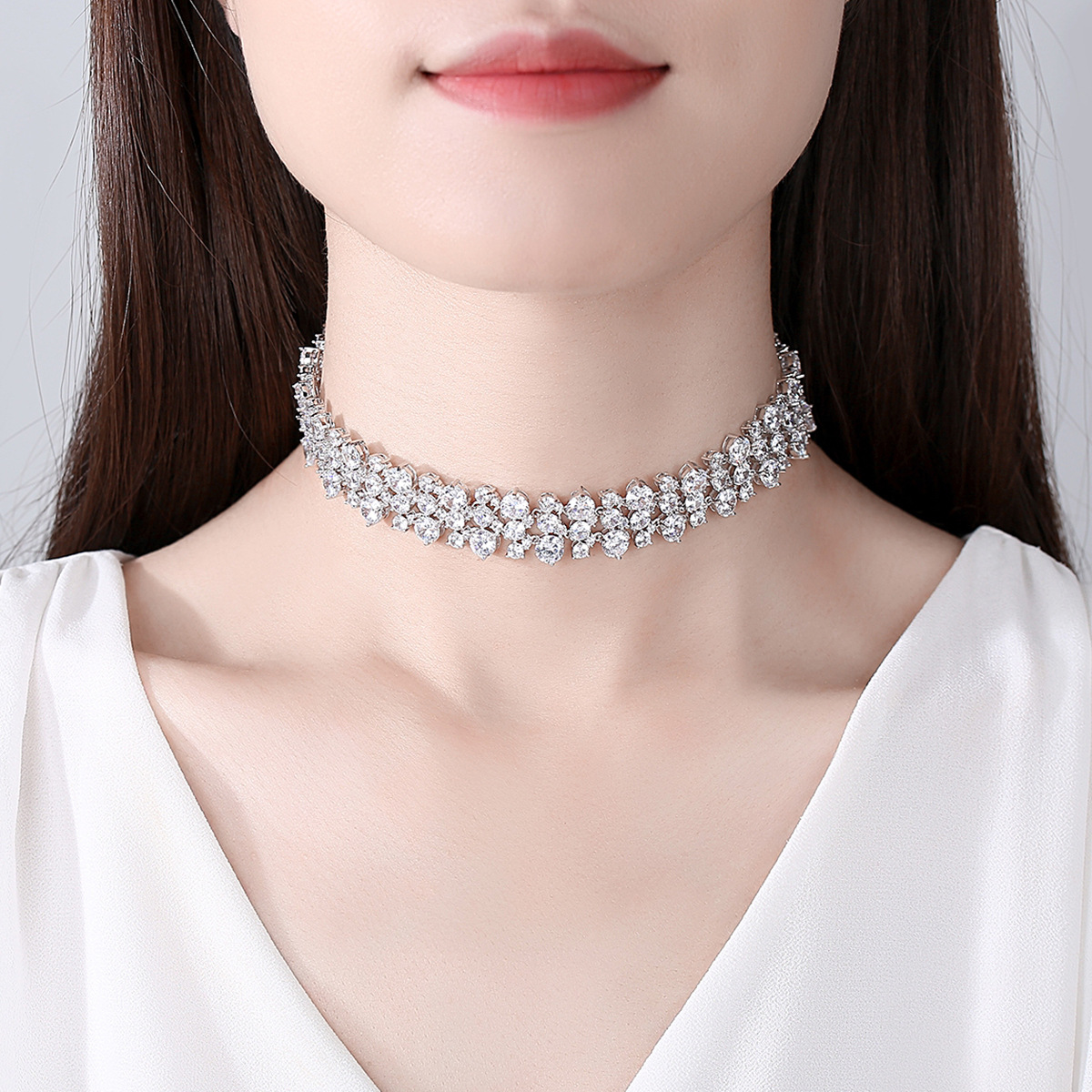 European style clavicle necklace white accessories for women