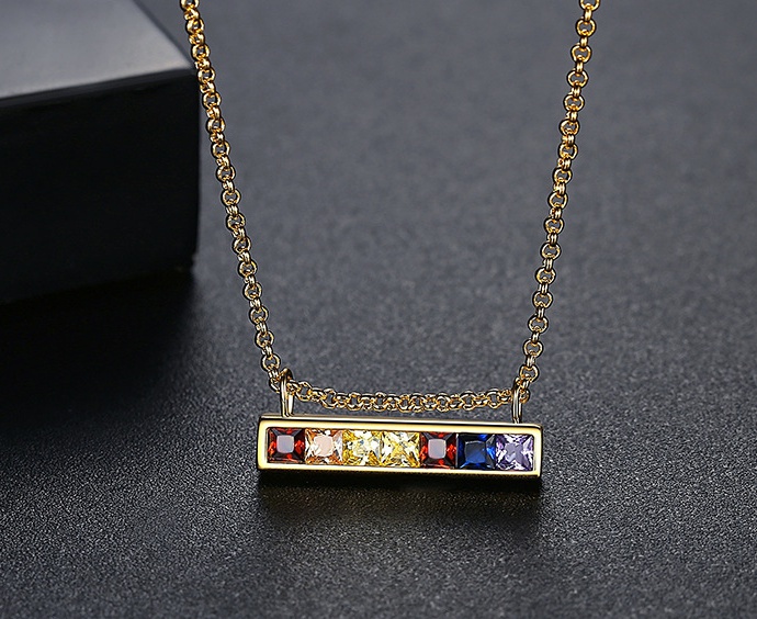 Fashion rectangle colors Korean style necklace for women