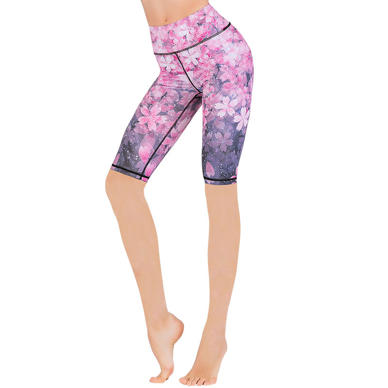 Printing peach outdoor sports shorts for women