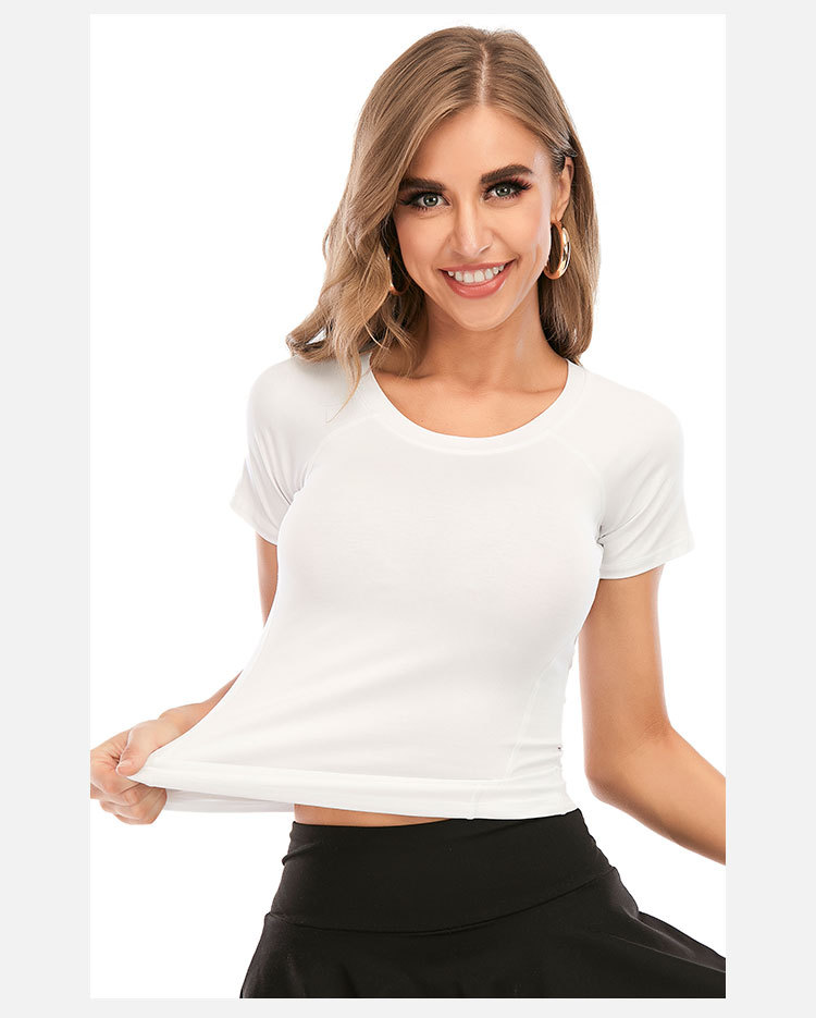 Yoga spandex tops sports short sleeve T-shirt for women