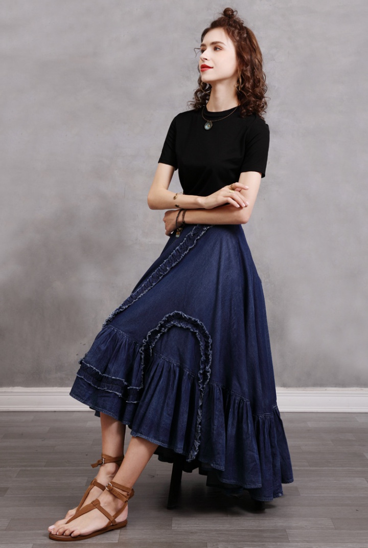 Summer elegant skirt retro irregular long dress for women
