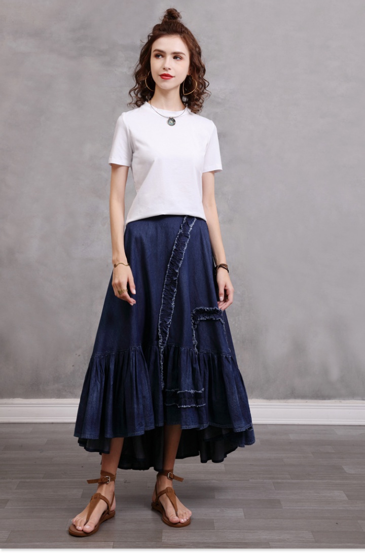 Summer elegant skirt retro irregular long dress for women