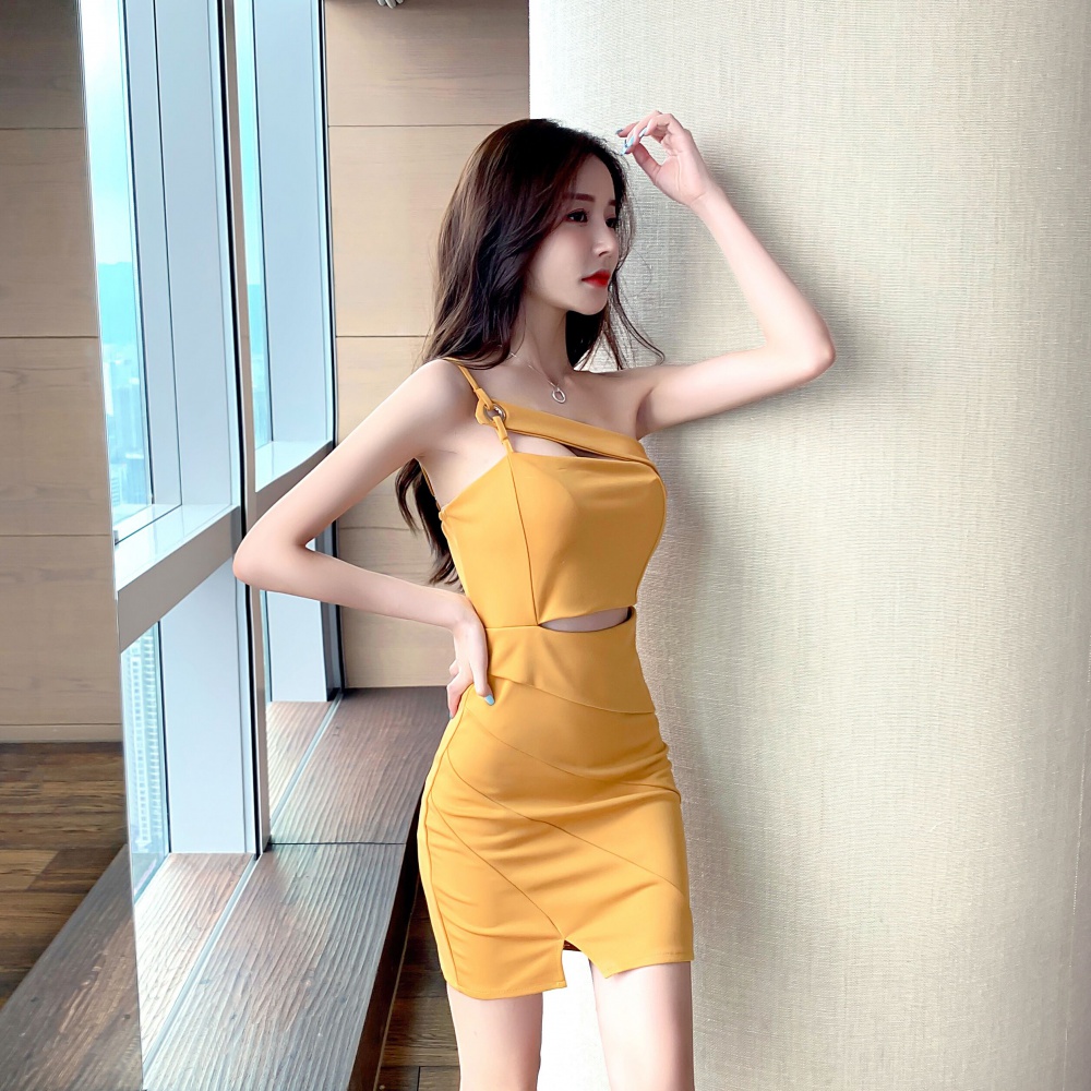Sling tight shoulder Korean style dress