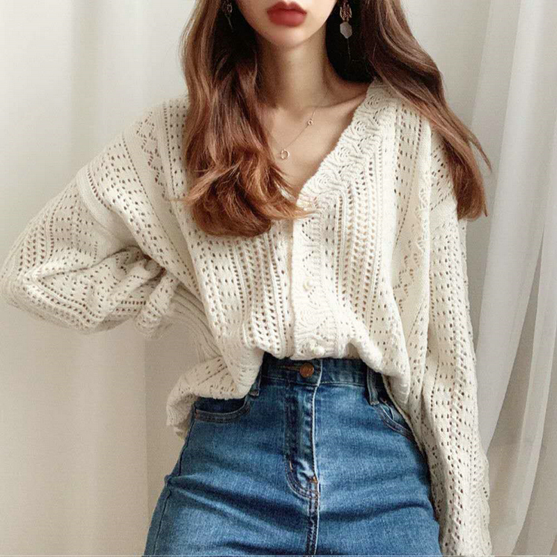 Spring and autumn coat Korean style sweater for women