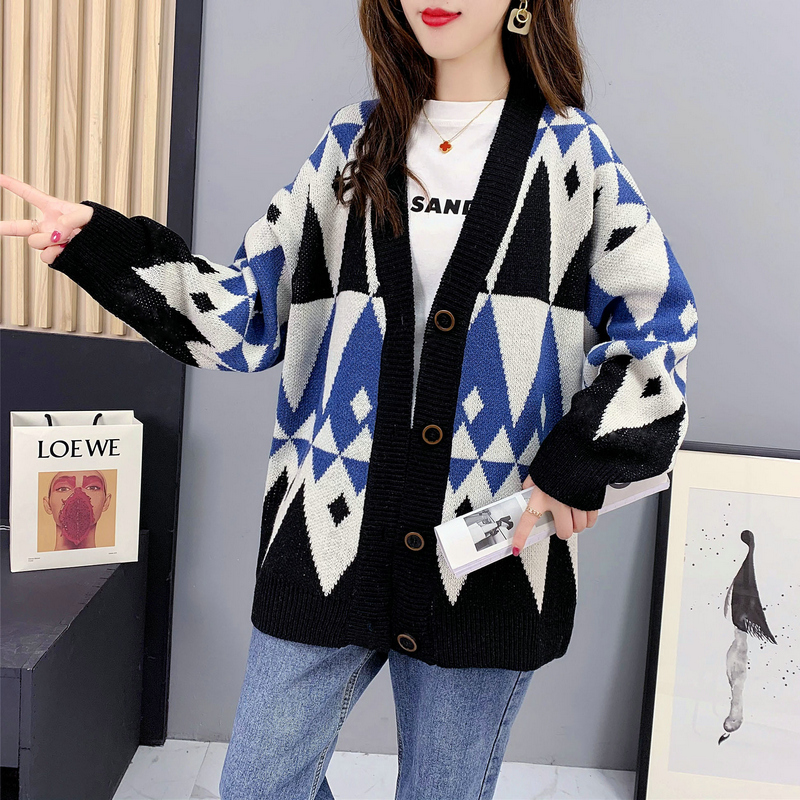 Korean style loose cardigan knitted lazy coat for women