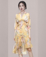 Fashion temperament summer floral dress a set for women
