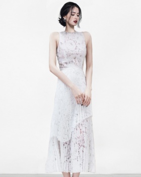 Lace slim dress hollow Korean style formal dress