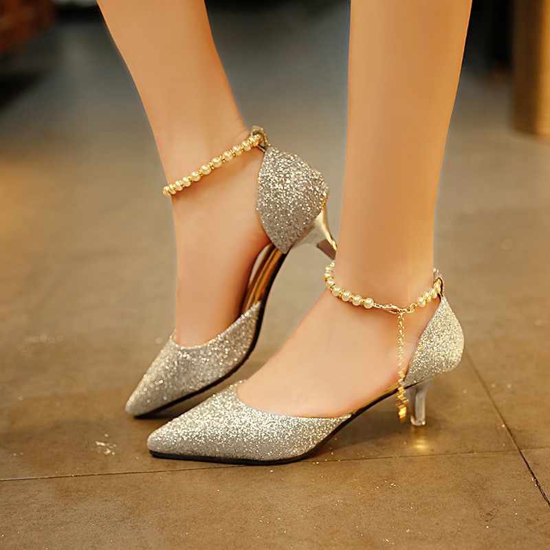Sequins sandals fashion high-heeled shoes for women