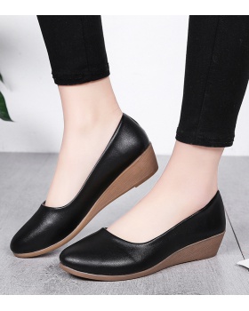 Slipsole round peas shoes summer middle-heel shoes