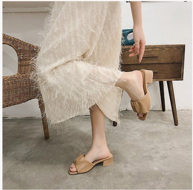 Fold flat slippers fashion open toe shoes for women
