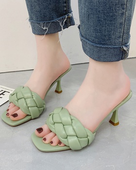 Summer Korean style weave open toe slippers for women