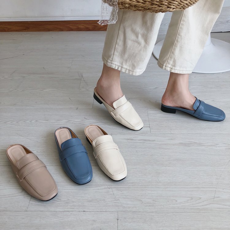Summer Korean style low British style slippers for women