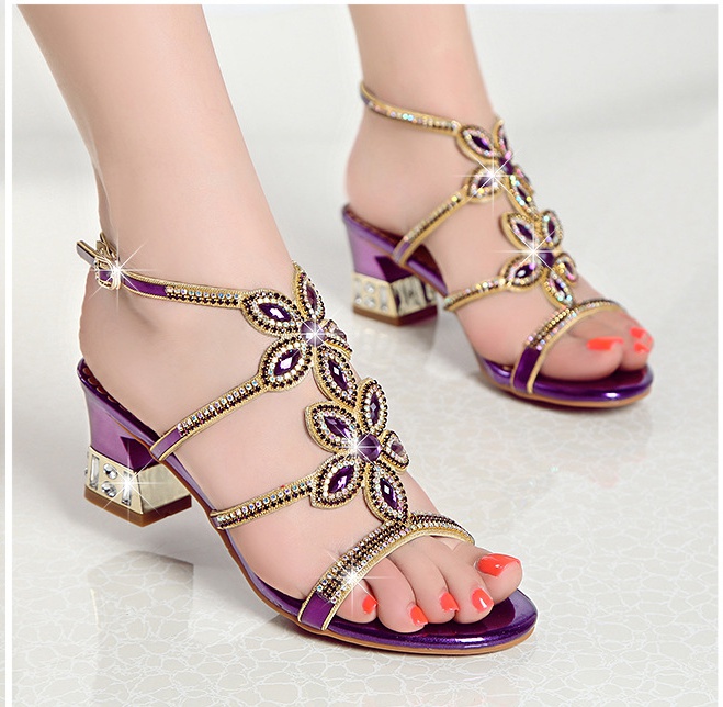 Middle-heel high-heeled shoes sexy sandals for women
